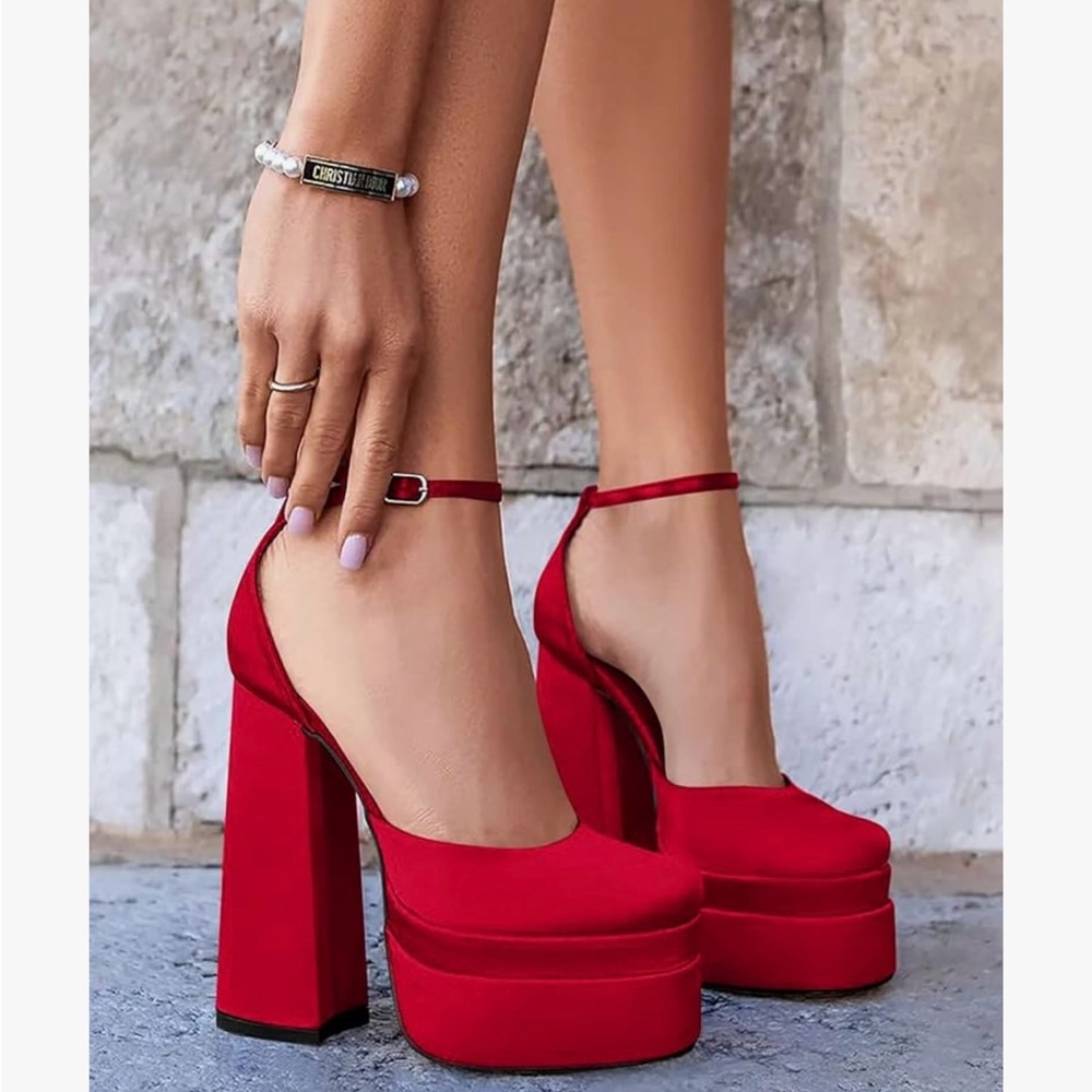 Red Platform Heels - image 1